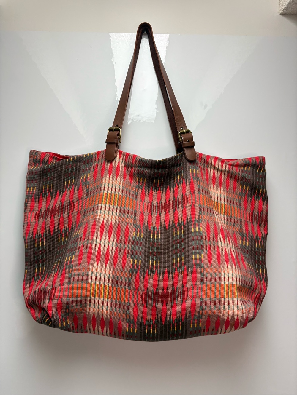 prAna Vintage Woven Boho Geometric Tote Bag - Like New